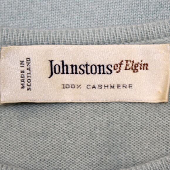 Johnstons of Elgin 100% Cashmere Knit Sweater Tunic Pullover Cozy Preppy Medium - Picture 6 of 6